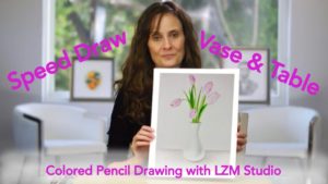lzm studio speed draw a vase & table with colored pencils